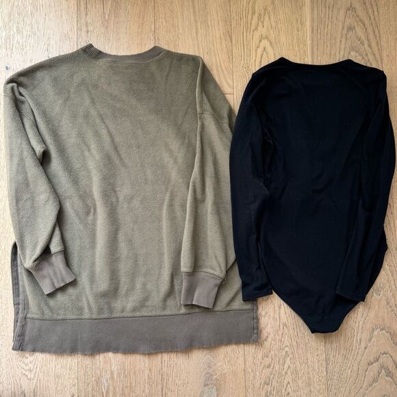 Bundle Aerie American Eagle Mango Button Up Cardigan Bodysuit Size Small Black - Picture 4 of 9